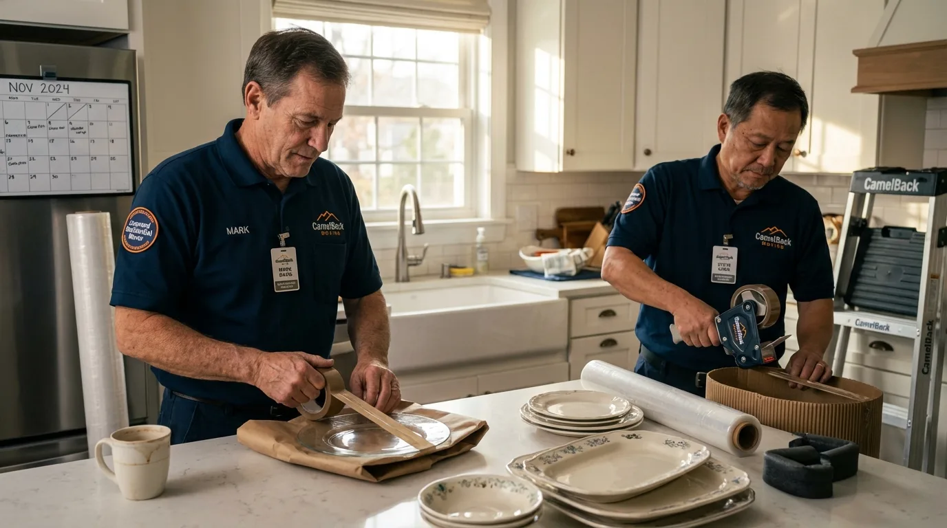 Professional crew packing kitchen dishware in Homedale, ID